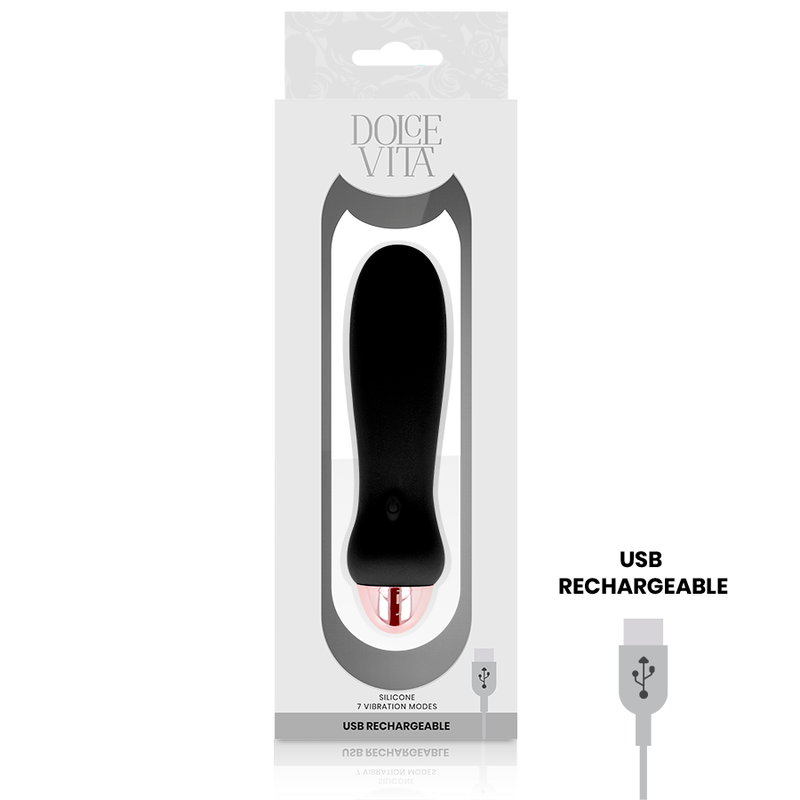 Vibromasseur rechargeable Cinq noir 7 vitesses – Dolce Vita