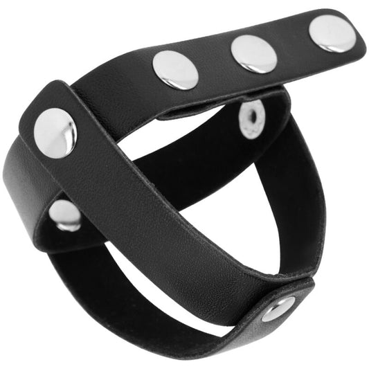 Cage à balles cuir Ohmama Fetish sans nickel – Ohmama