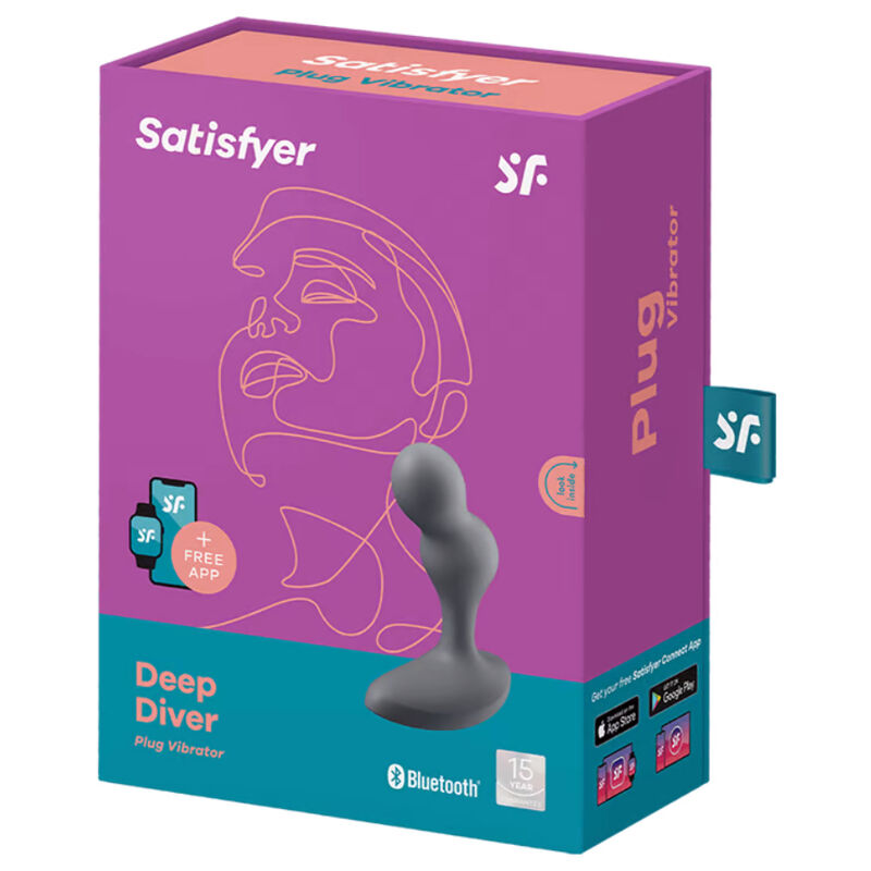 Plug anal app-connecté Deep Diver gris – Satisfyer