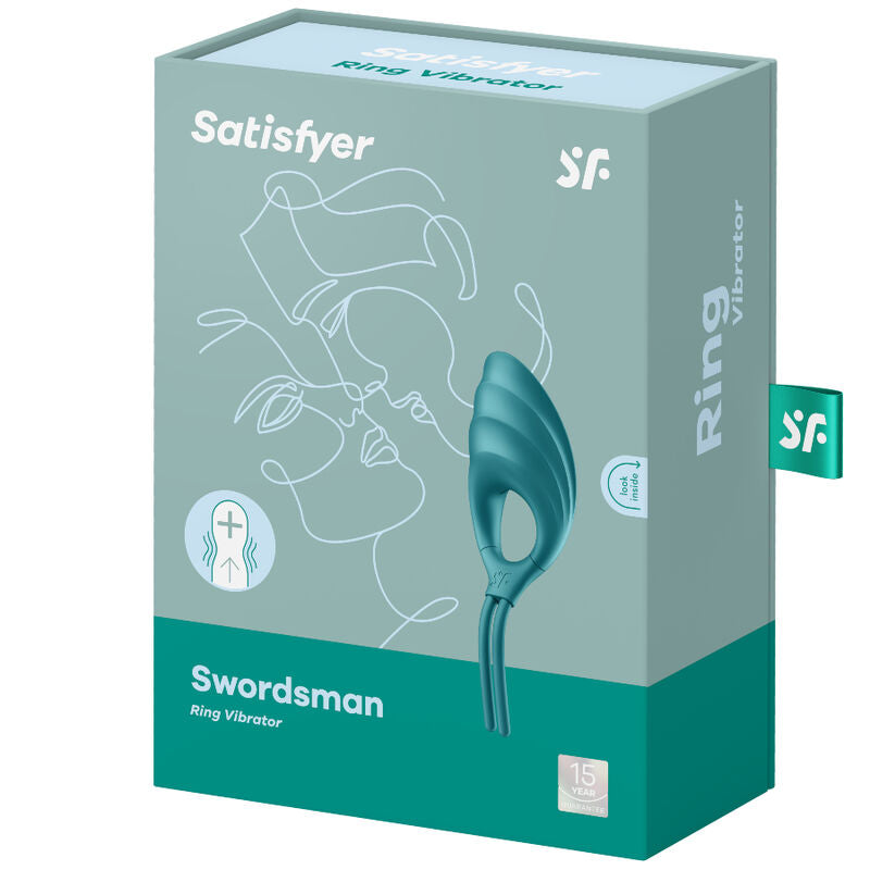 Cockring vibrant réglable Swordsman vert – Satisfyer