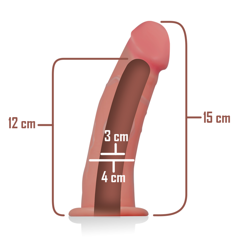 Harnais creux gode 16x3 cm – Intense