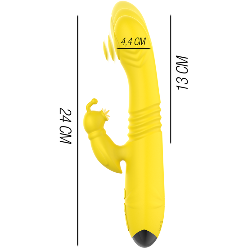 Vibromasseur Toky up&down léchage clitoris jaune – Intense