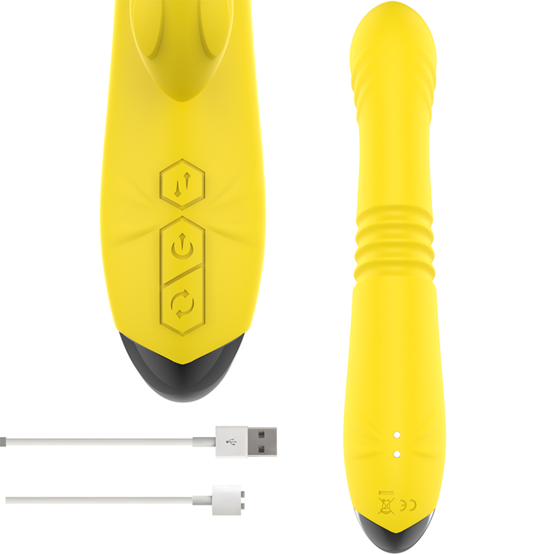 Vibromasseur Toky up&down léchage clitoris jaune – Intense