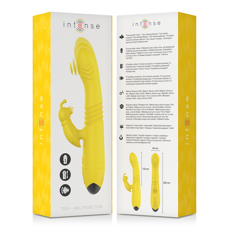 Vibromasseur Toky up&down léchage clitoris jaune – Intense