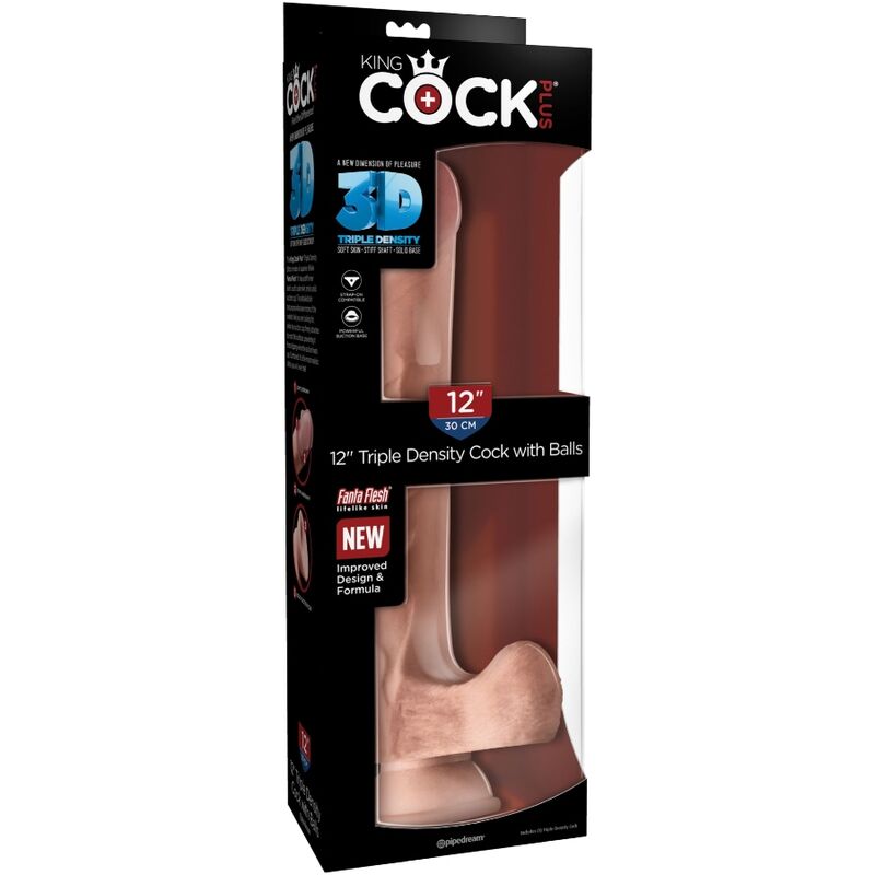 Gode réaliste triple densité 3D 24,8 cm léger – King Cock