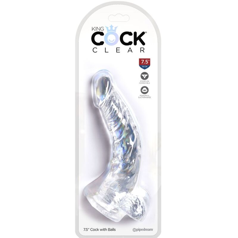 Gode courbe réaliste translucide 16,5 cm transparent – King Cock
