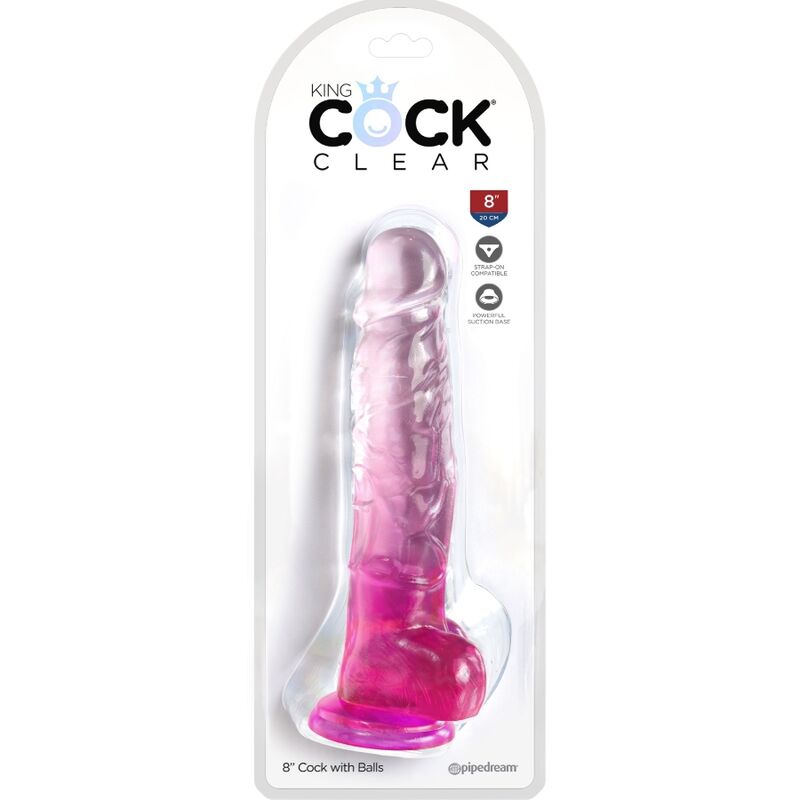 Gode réaliste translucide 16,5 cm rose – King Cock