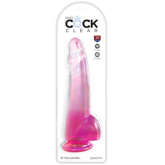 Gode réaliste translucide 19 cm rose – King Cock