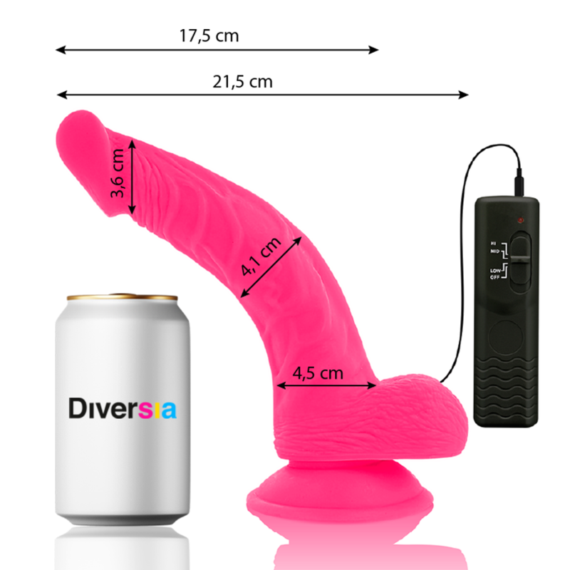 Dildo vibrant flexible rose 21,5 cm – Diversia