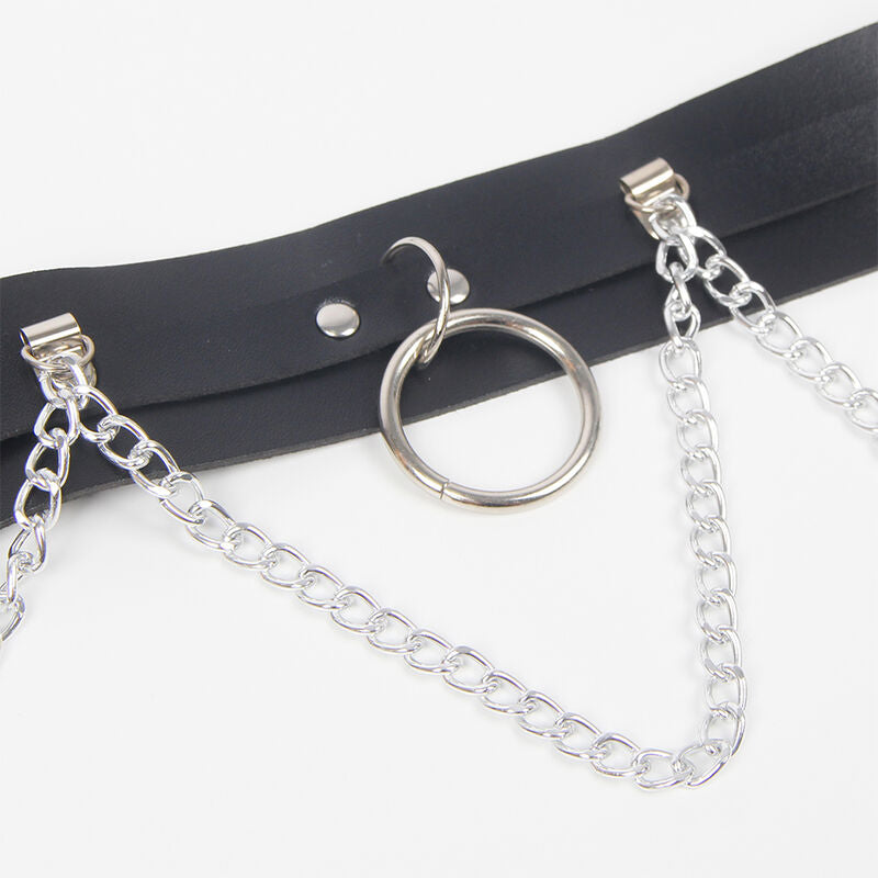 Harnais ceinture jarretières anneaux chaînes noir taille unique – Subblime