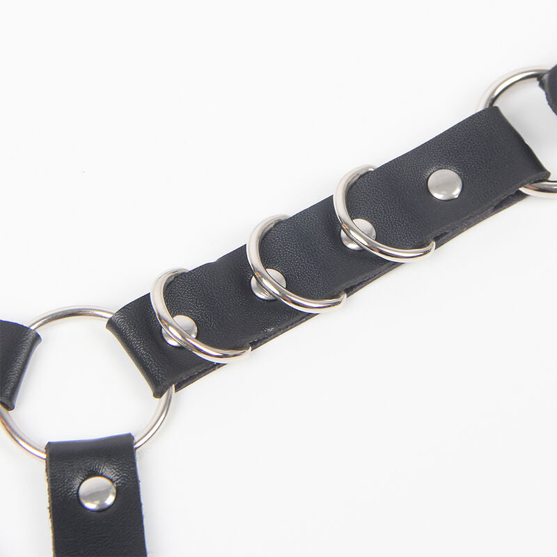 Harnais ceinture jarretières anneaux chaînes noir taille unique – Subblime