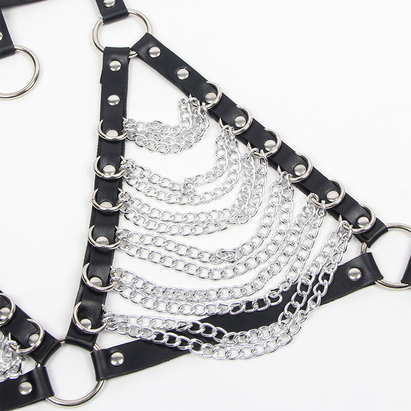 Soutien-gorge harnais collier chaîne étoile noir taille unique – Subblime