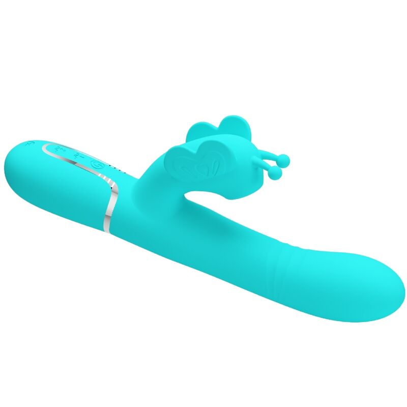 Vibromasseur lapin 4-en-1 papillon Aqua vert rechargeable – Pretty Love