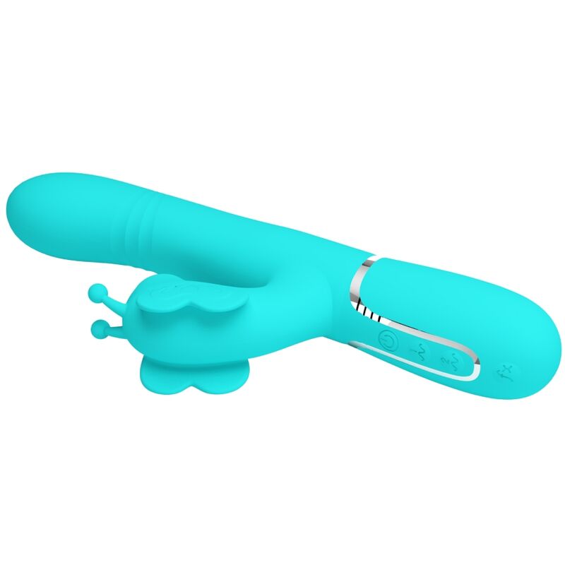 Vibromasseur lapin 4-en-1 papillon Aqua vert rechargeable – Pretty Love