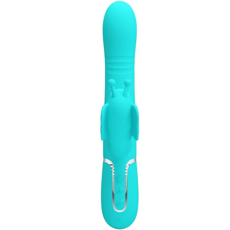 Vibromasseur lapin 4-en-1 papillon Aqua vert rechargeable – Pretty Love
