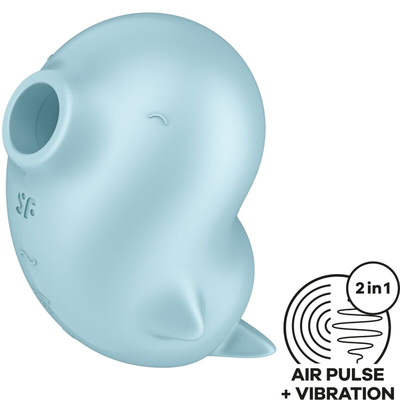 Satisfyer Sassy Seal stimulateur air+vibration bleu étanche