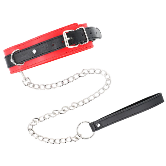 Collier modèle Basic rouge 53x5 cm + laisse 65 cm – Kink