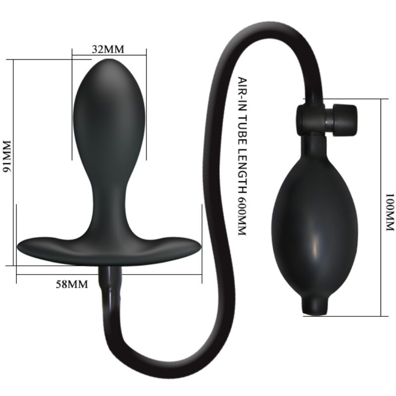 Plug anal gonflable noir sécurisé – Pretty Love