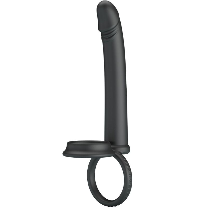 Cockring double pénétration Dillion noir vibrant – Pretty Love
