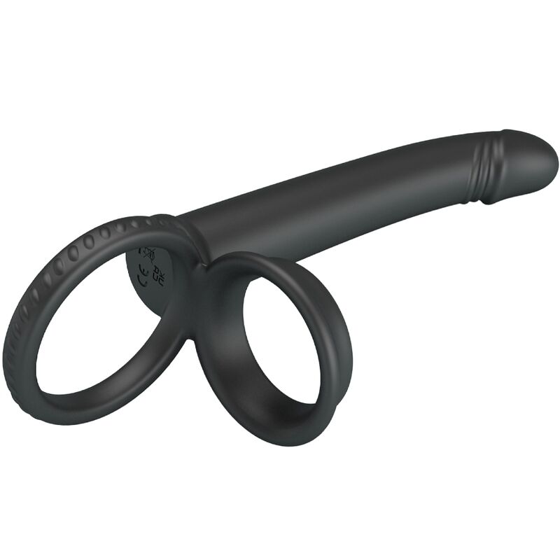 Cockring double pénétration Dillion noir vibrant – Pretty Love
