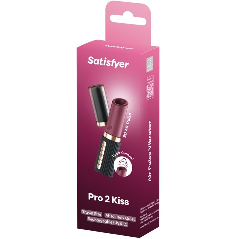 Stimulateur clitoridien Pro 2 Kiss Wave grenat/noir – Satisfyer