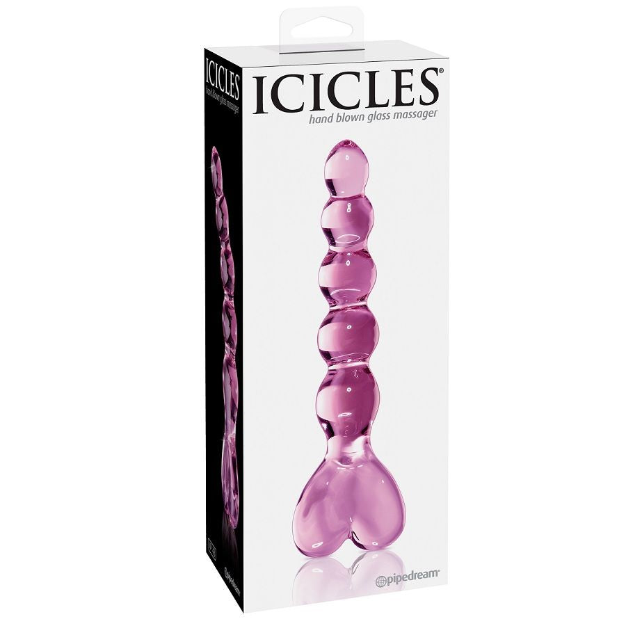 Masseur verre point G cœur 14,5 cm – Icicles N.43