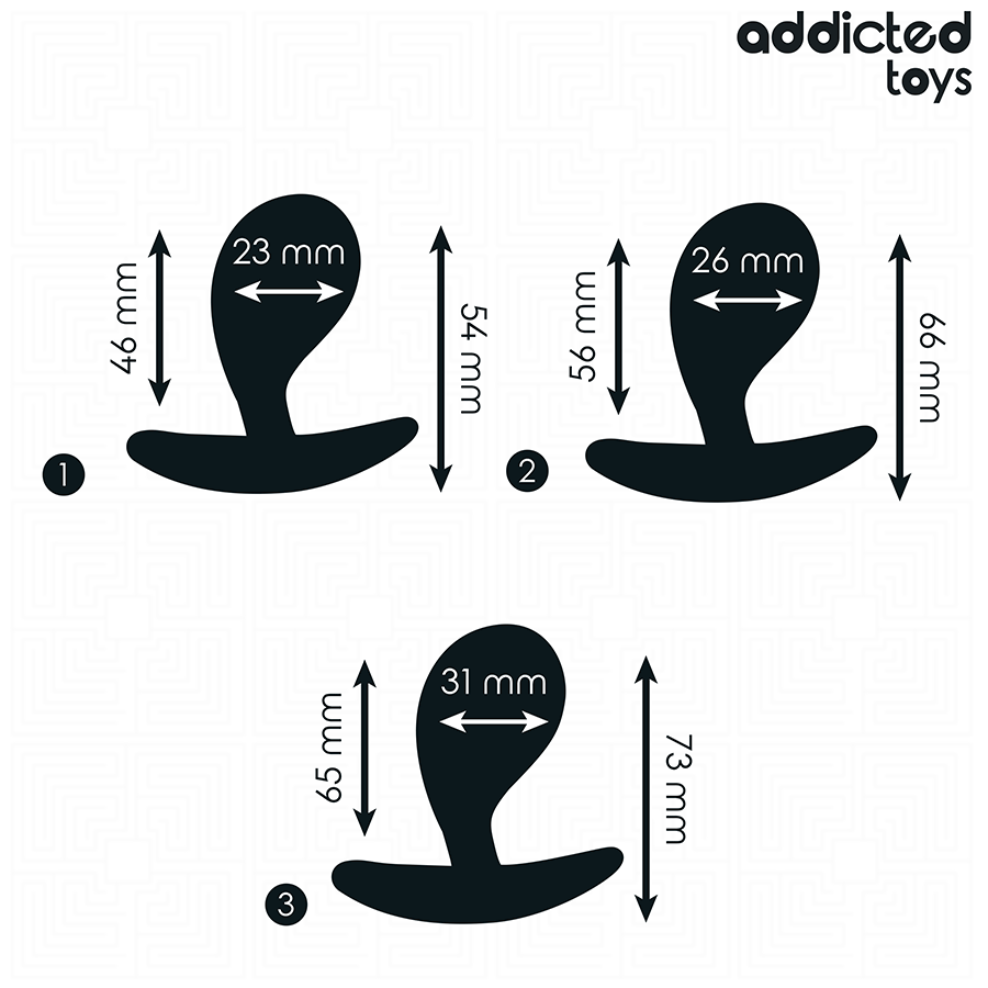 Lot 3 plugs anaux progression courbés – Addicted Toys