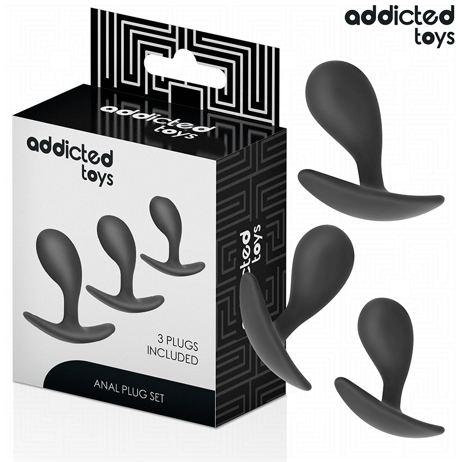Lot 3 plugs anaux progression courbés – Addicted Toys