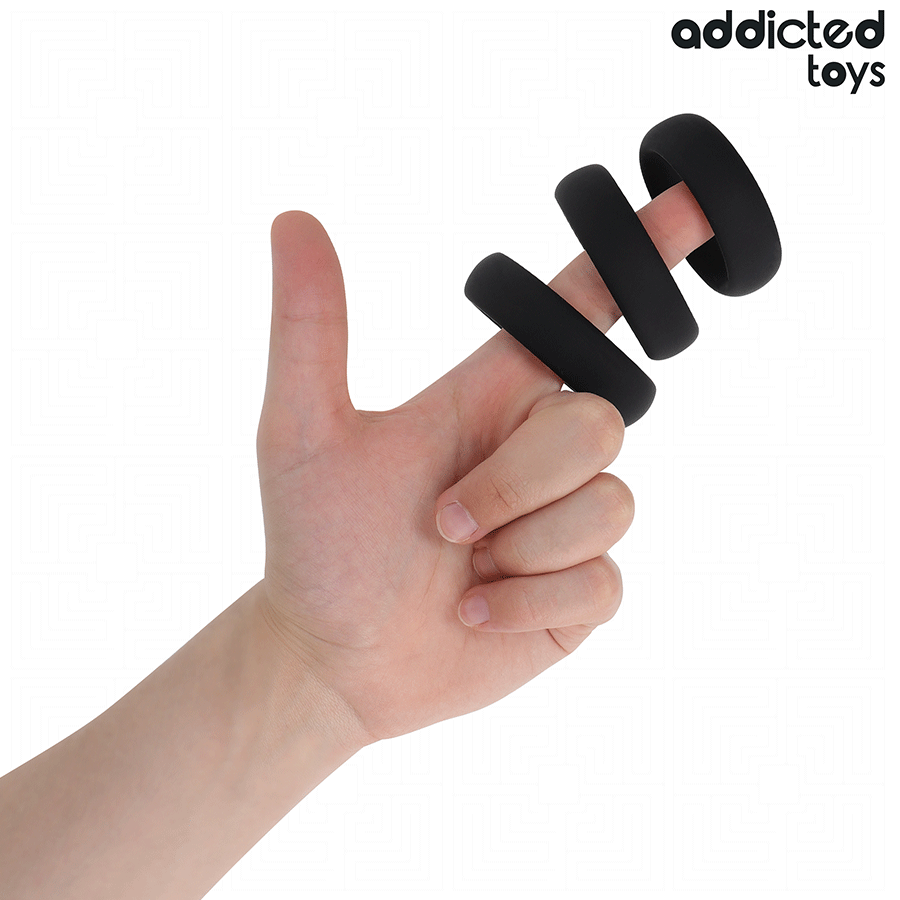 Lot 3 anneaux péniens plats silicone – Addicted Toys