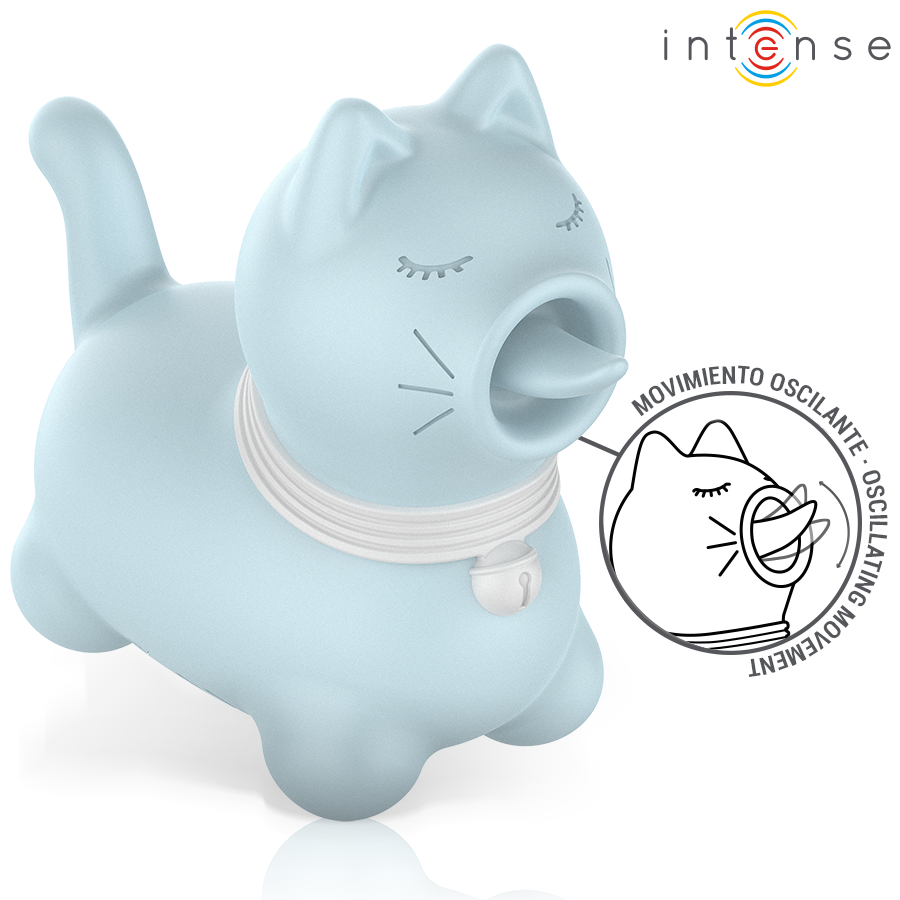 Stimulateur clitoridien Duchesse langue rotative 360° bleu – Intense