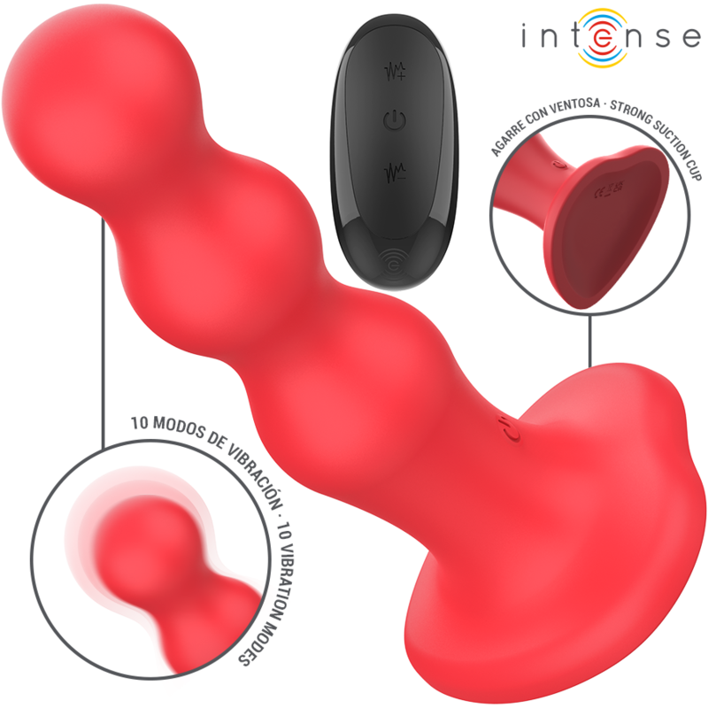 Vibromasseur texturé Cody rouge télécommandé – Intense