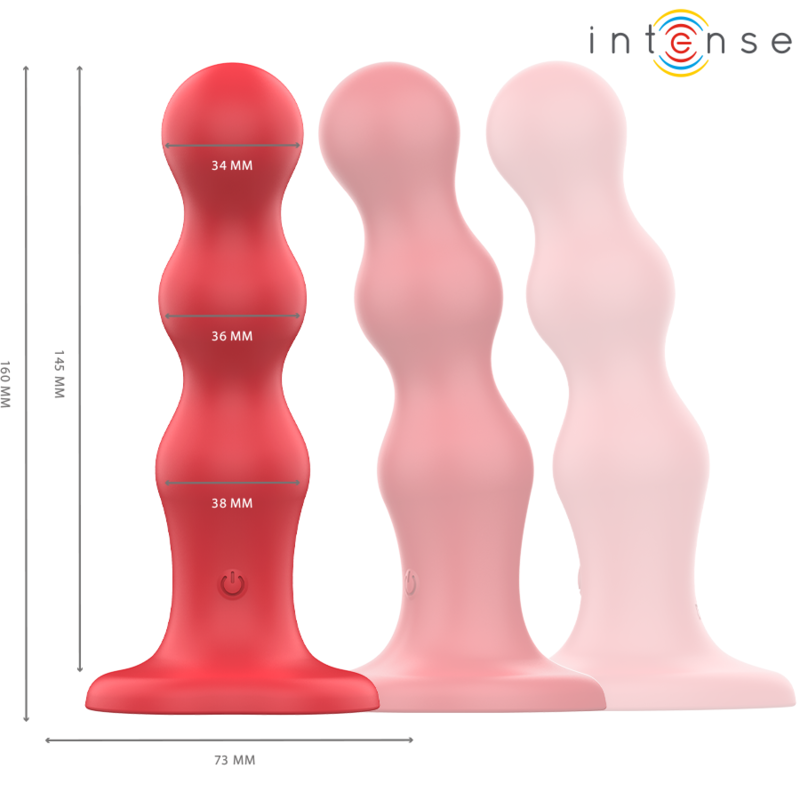 Vibromasseur texturé Cody rouge télécommandé – Intense
