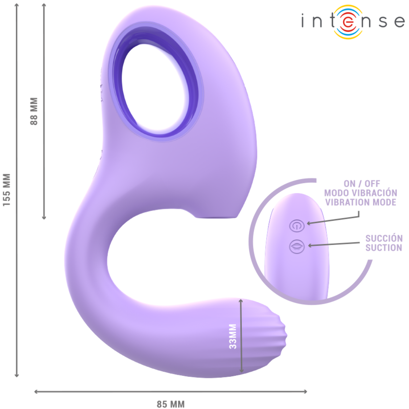 Stimulateur clitoridien aspiration+vibration Baxter violet – Intense