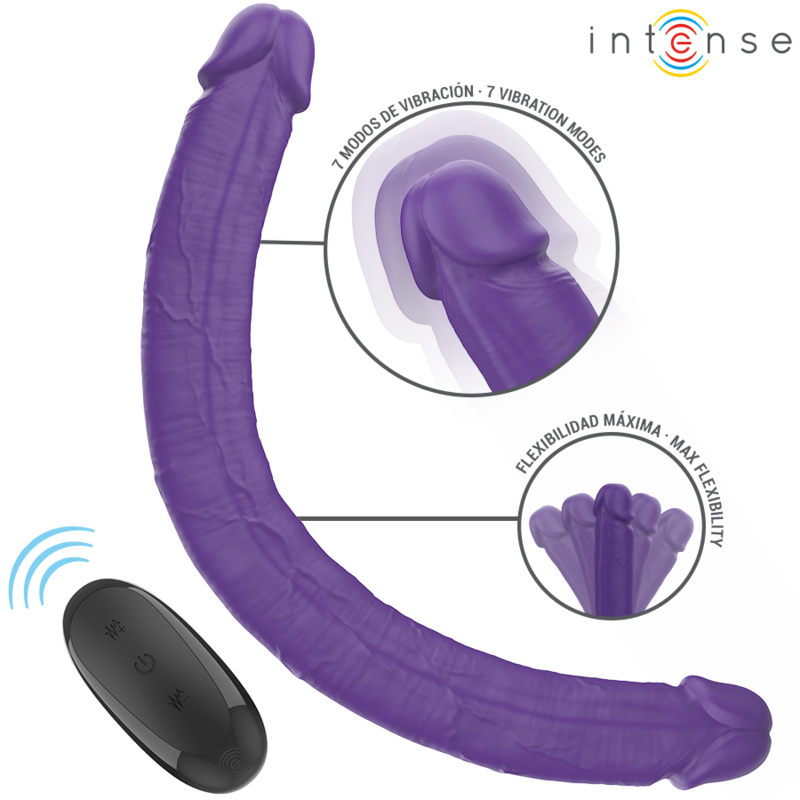 Gode double stimulateur Gunter violet télécommandé – Intense