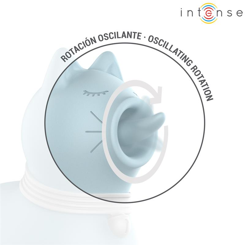 Stimulateur clitoridien Duchesse langue rotative 360° bleu – Intense