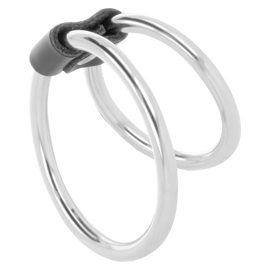 Double anneau pénien métal sans nickel – Darkness BDSM