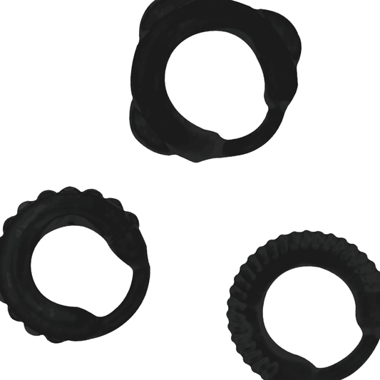 Ensemble C-Ring noir 3 tailles – Addicted Toys