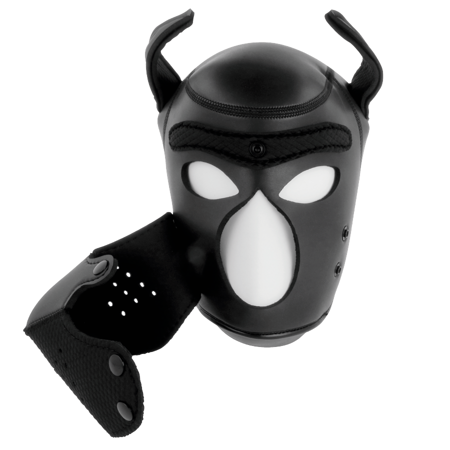 Masque chien néoprène museau amovible L – Darkness